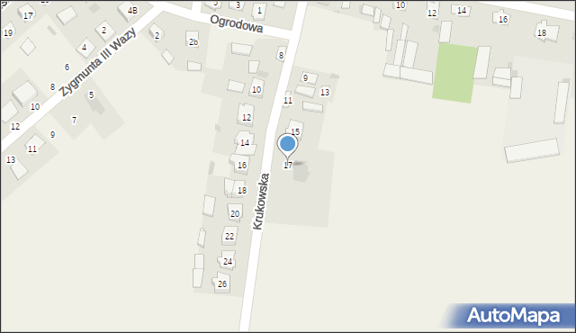 Korycin, Krukowska, 17, mapa Korycin