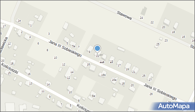 Korzeniewo, Króla Jana III Sobieskiego, 11, mapa Korzeniewo