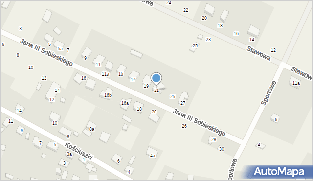 Korzeniewo, Króla Jana III Sobieskiego, 21, mapa Korzeniewo