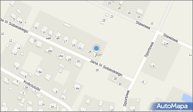 Korzeniewo, Króla Jana III Sobieskiego, 27, mapa Korzeniewo