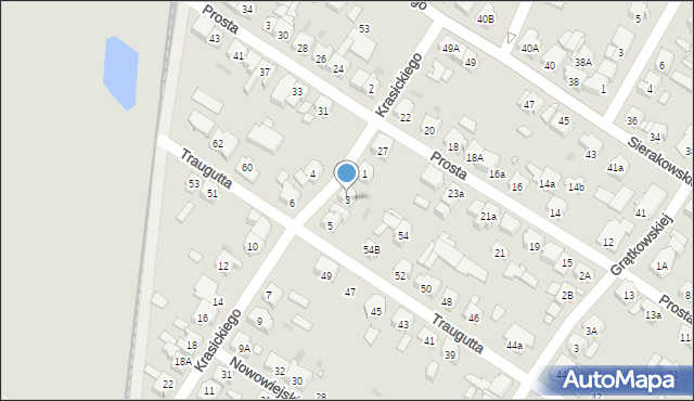 Kościan, Krasickiego Ignacego, bp., 3, mapa Kościan