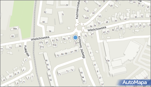 Kościan, Królowej Jadwigi, 13, mapa Kościan