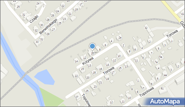 Kościan, Krzywa, 10, mapa Kościan