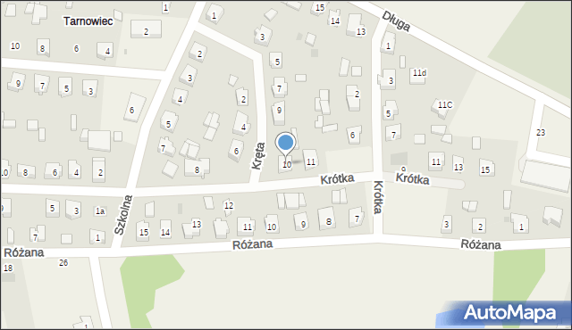 Kościelec, Kręta, 10, mapa Kościelec