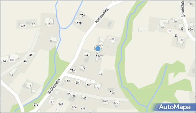 Kościelisko, Królewska, 74a, mapa Kościelisko