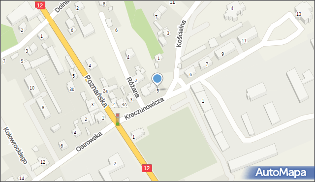 Kościelna Wieś, Kreczunowicza, 5, mapa Kościelna Wieś