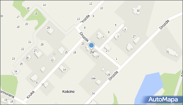 Kościno, Kruka, 20a, mapa Kościno