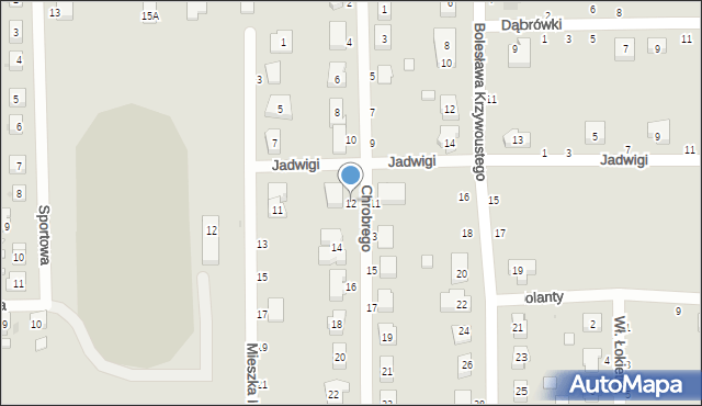 Kostrzyn, Króla Bolesława Chrobrego, 12, mapa Kostrzyn