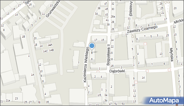 Koszalin, Króla Kazimierza Wielkiego, 8, mapa Koszalina