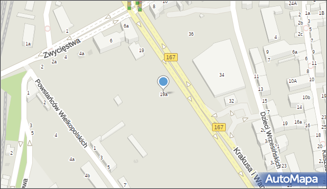 Koszalin, Krakusa i Wandy, 19a, mapa Koszalina