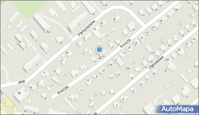 Koszalin, Krucza, 11, mapa Koszalina