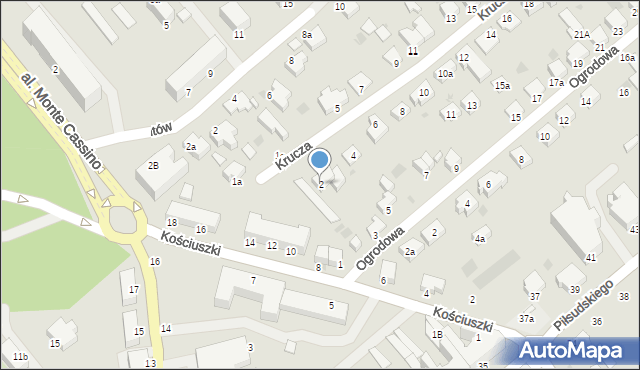 Koszalin, Krucza, 2, mapa Koszalina