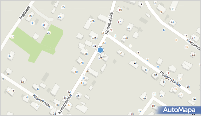 Koszalin, Kretomińska, 25, mapa Koszalina