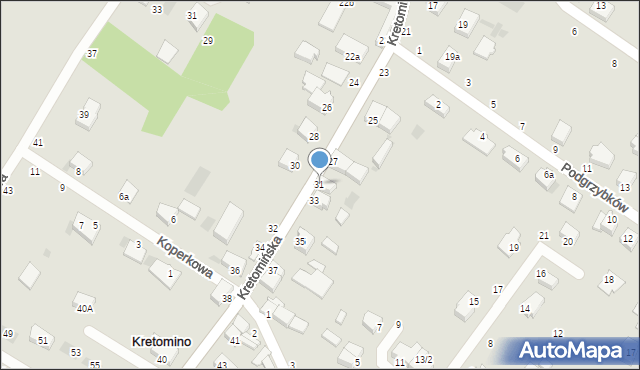 Koszalin, Kretomińska, 31, mapa Koszalina