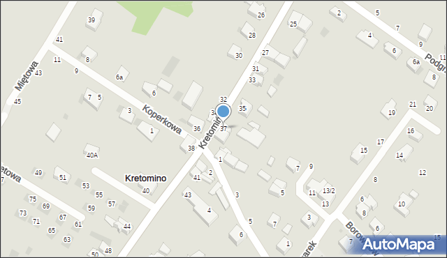 Koszalin, Kretomińska, 37, mapa Koszalina