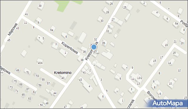 Koszalin, Kretomińska, 39, mapa Koszalina