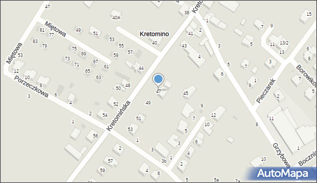 Koszalin, Kretomińska, 47, mapa Koszalina