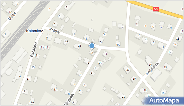 Kotomierz, Krótka, 2, mapa Kotomierz