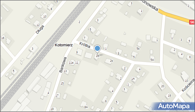 Kotomierz, Krótka, 2A, mapa Kotomierz