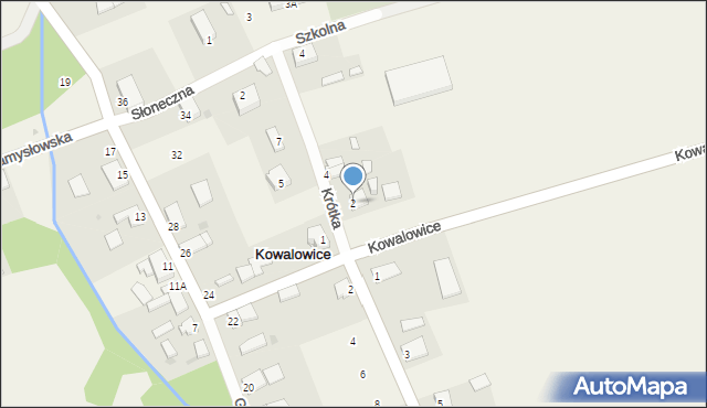 Kowalowice, Krótka, 2, mapa Kowalowice