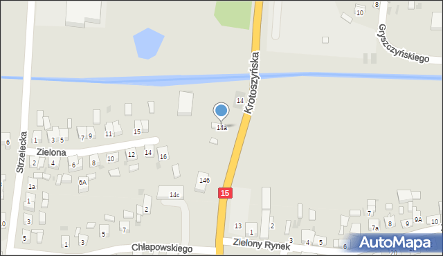Koźmin Wielkopolski, Krotoszyńska, 14a, mapa Koźmin Wielkopolski