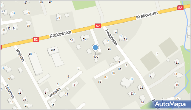 Kozy, Krakowska, 50b, mapa Kozy