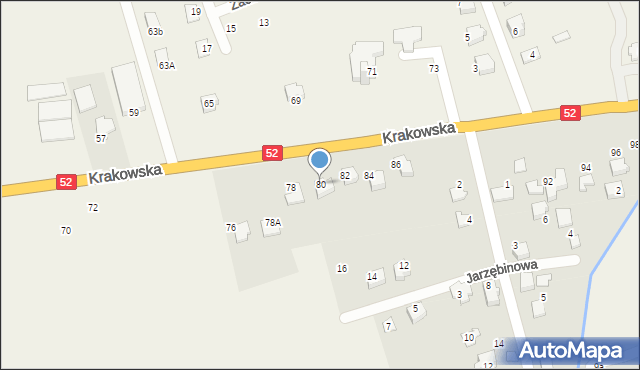 Kozy, Krakowska, 80, mapa Kozy