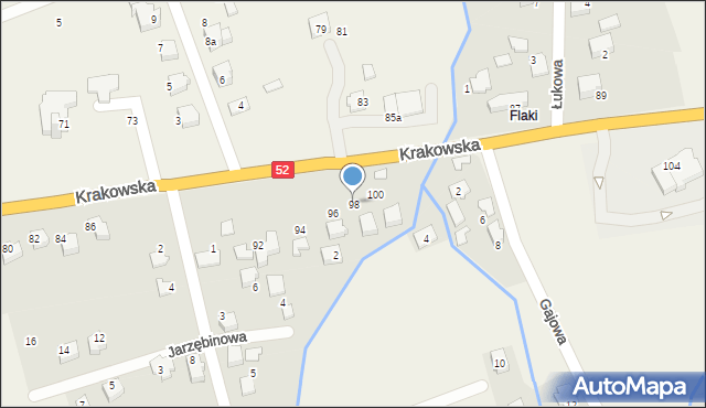 Kozy, Krakowska, 98, mapa Kozy