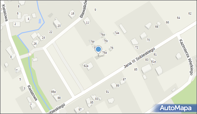 Kozy, Króla Jana III Sobieskiego, 76b, mapa Kozy
