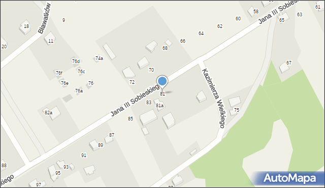 Kozy, Króla Jana III Sobieskiego, 81, mapa Kozy