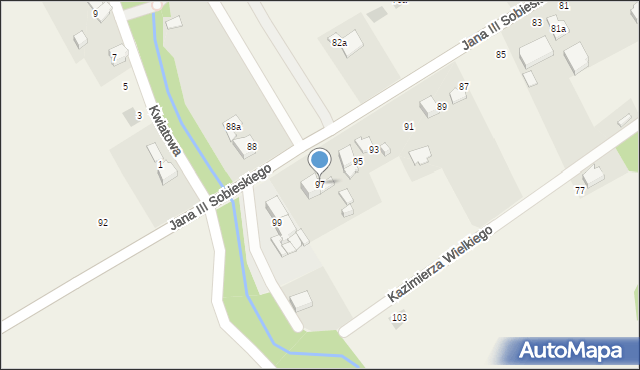 Kozy, Króla Jana III Sobieskiego, 97, mapa Kozy