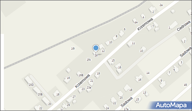 Kozy, Krzemowa, 14, mapa Kozy