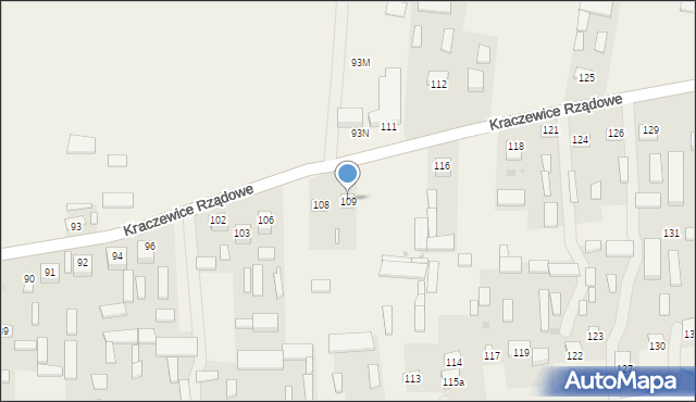 Kraczewice Prywatne, Kraczewice Prywatne, 109, mapa Kraczewice Prywatne