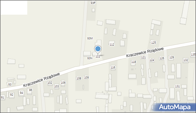 Kraczewice Prywatne, Kraczewice Prywatne, 111, mapa Kraczewice Prywatne