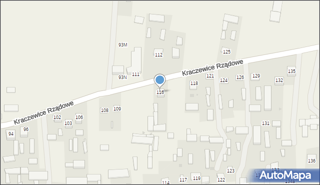 Kraczewice Prywatne, Kraczewice Prywatne, 116, mapa Kraczewice Prywatne