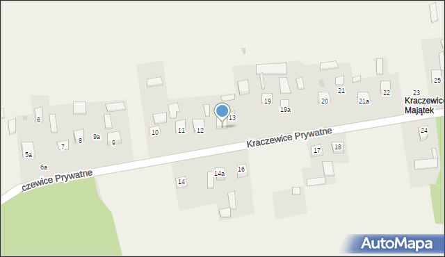 Kraczewice Prywatne, Kraczewice Prywatne, 13a, mapa Kraczewice Prywatne