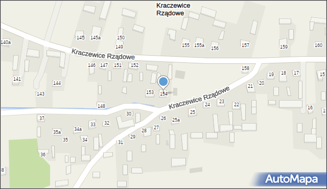 Kraczewice Prywatne, Kraczewice Prywatne, 154, mapa Kraczewice Prywatne
