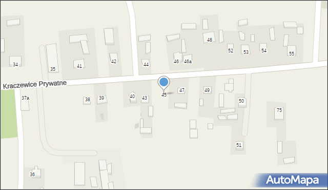 Kraczewice Prywatne, Kraczewice Prywatne, 45, mapa Kraczewice Prywatne