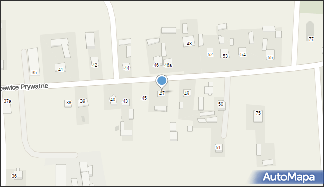 Kraczewice Prywatne, Kraczewice Prywatne, 47, mapa Kraczewice Prywatne