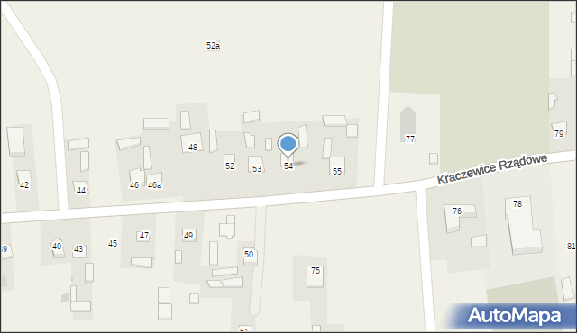 Kraczewice Prywatne, Kraczewice Prywatne, 54, mapa Kraczewice Prywatne