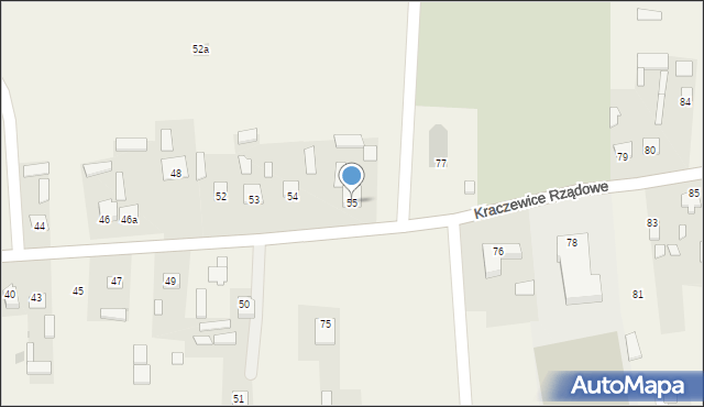 Kraczewice Prywatne, Kraczewice Prywatne, 55, mapa Kraczewice Prywatne