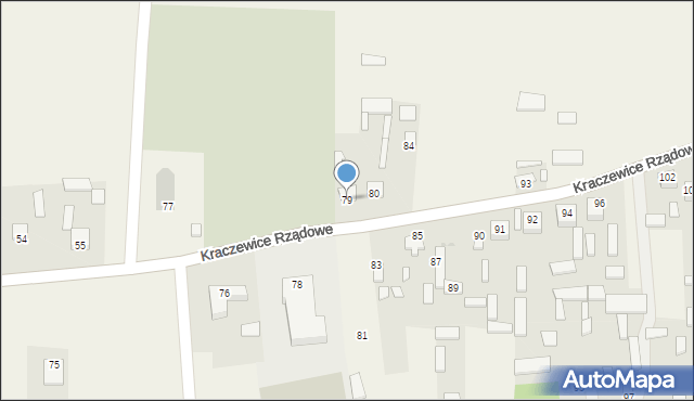Kraczewice Prywatne, Kraczewice Prywatne, 79, mapa Kraczewice Prywatne