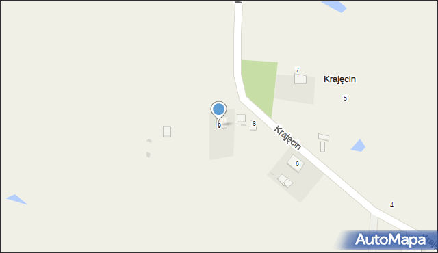 Krajęcin, Krajęcin, 9, mapa Krajęcin
