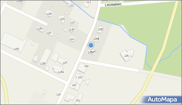 Krajewice, Krajewice, 105A, mapa Krajewice