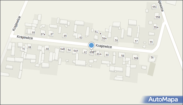 Krajewice, Krajewice, 60B, mapa Krajewice