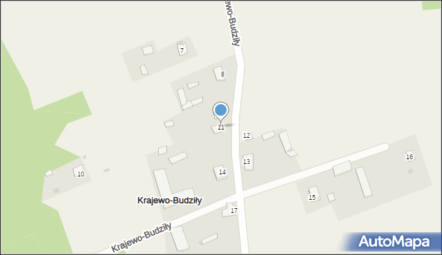 Krajewo-Budziły, Krajewo-Budziły, 11, mapa Krajewo-Budziły