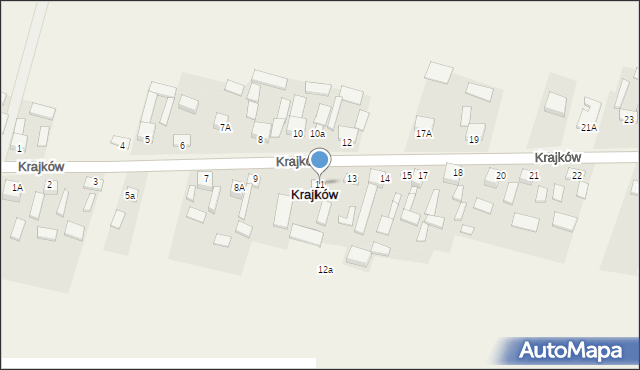 Krajków, Krajków, 11, mapa Krajków