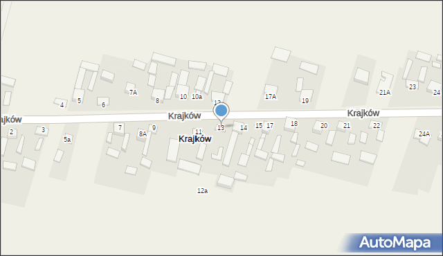 Krajków, Krajków, 13, mapa Krajków