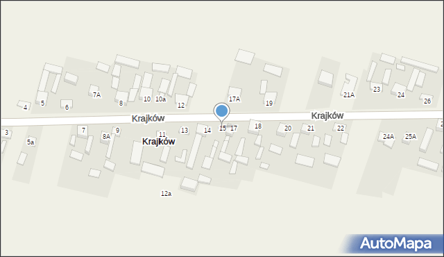 Krajków, Krajków, 15, mapa Krajków