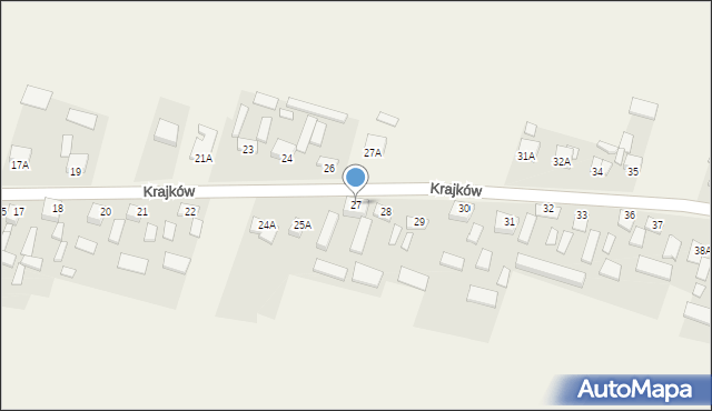 Krajków, Krajków, 27, mapa Krajków